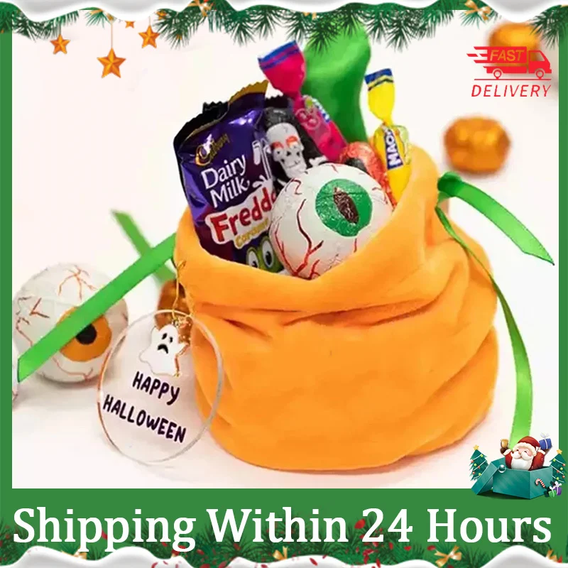 

Сумка в виде тыквы для детей, Хэллоуин, летучая мышь, конфеты, трюки или подарки, Рождественские оленьи рожки, упаковка с декоративными пакет...