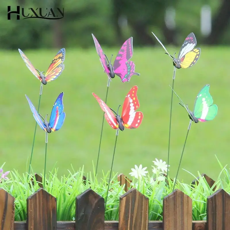 

10pcs Bunch of Butterflies Garden Yard Planter Colorful Butterfly Stakes Decoracion Outdoor Decor Flower Pots Decoration