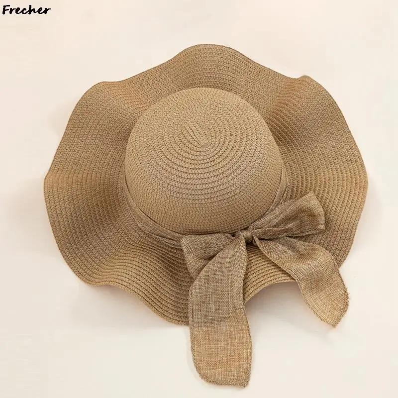 

Holiday Party Bucket Hats Women Bow Sun Hat Wedding Party Fashion Chapeau Rolling Brim Beach Caps Straw Floppy Panama Elegant