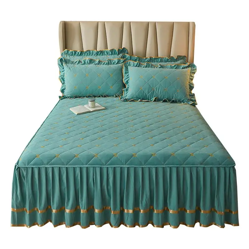 Осенняя утолщенная юбка-кровать комплект из трех предметов. 2 м одинарный