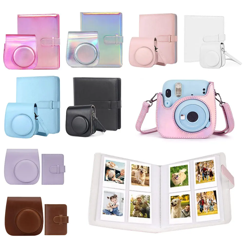 

Для Fujifilm, сумка для камеры Polaroid с плечевым ремнем, сумки для фотоаппарата для Instax Mini 11, чехол для камеры из искусственной кожи, сумки для каме...