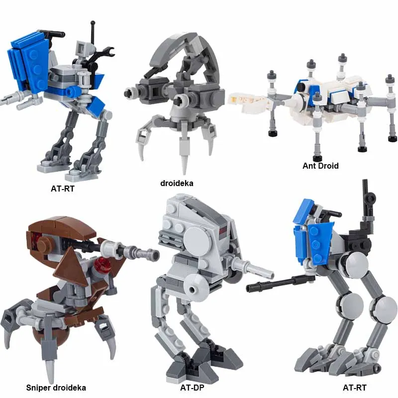 

Космический Звездный Галактический защитный строительный блок модели ходьбы императорские военные войны Droideka AT-DP игрушки для детей