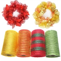 15cm10 yards christmas decoration mesh flower packing net bow gauze net party diy decorations holiday festival supplies