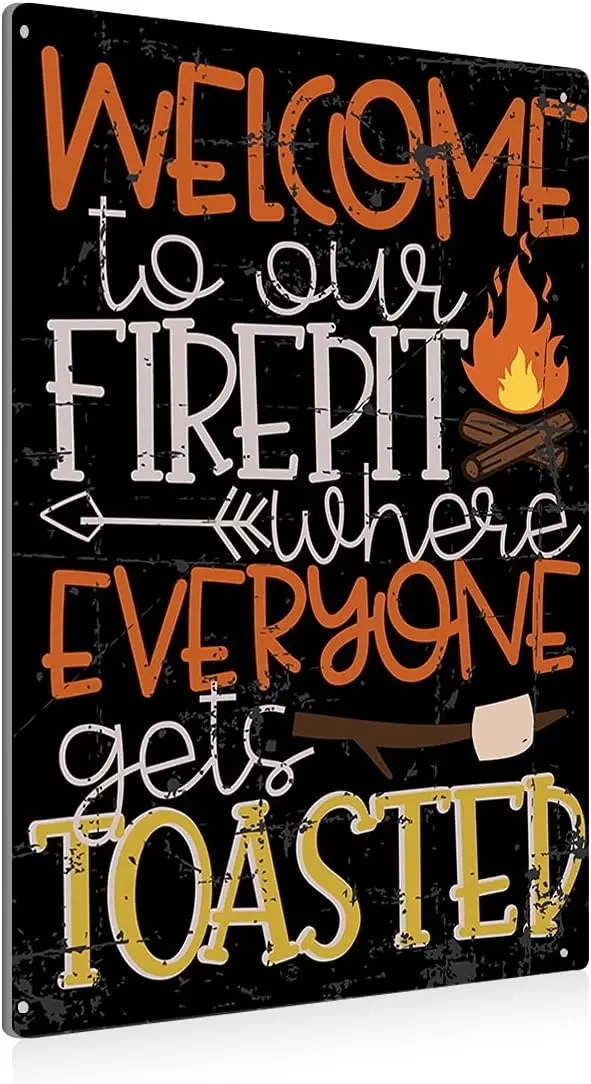 BESTZHENG Забавный Добро пожаловать в нашем Fre Pt Metl Tn Sgn Wll Декор Vntge Cmpng Sgns Cmper ndoor Outdoor