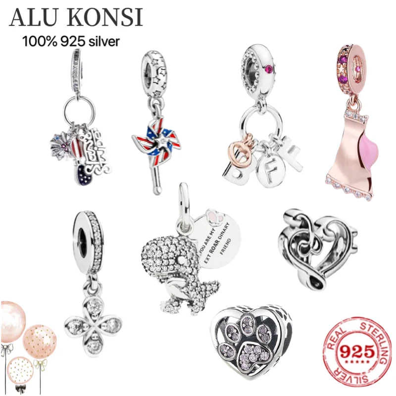 

Luxury Original 100% 925 Sterling Silver charms Pan glass beads for Women fashion Authentic fashion DIY Jewelry Christmas gift