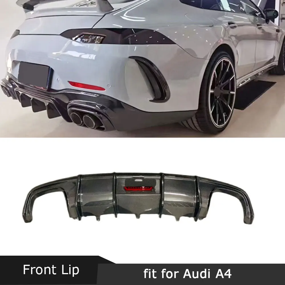 Задний диффузор для Audi A4 B8 S4 2009-2012 задний бампер из углеродного волокна спойлер