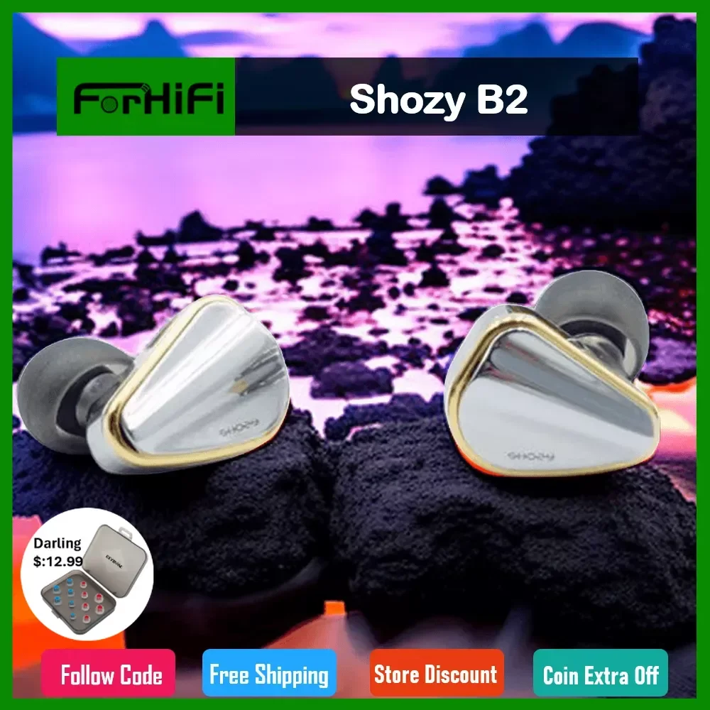 

Shozy B2 Dynamic Driver In Ear HIFI Monitors wired Metal Earphones Earbuds Music Headphone Detachable Cable 0.78mm 3.5mm 2Pin