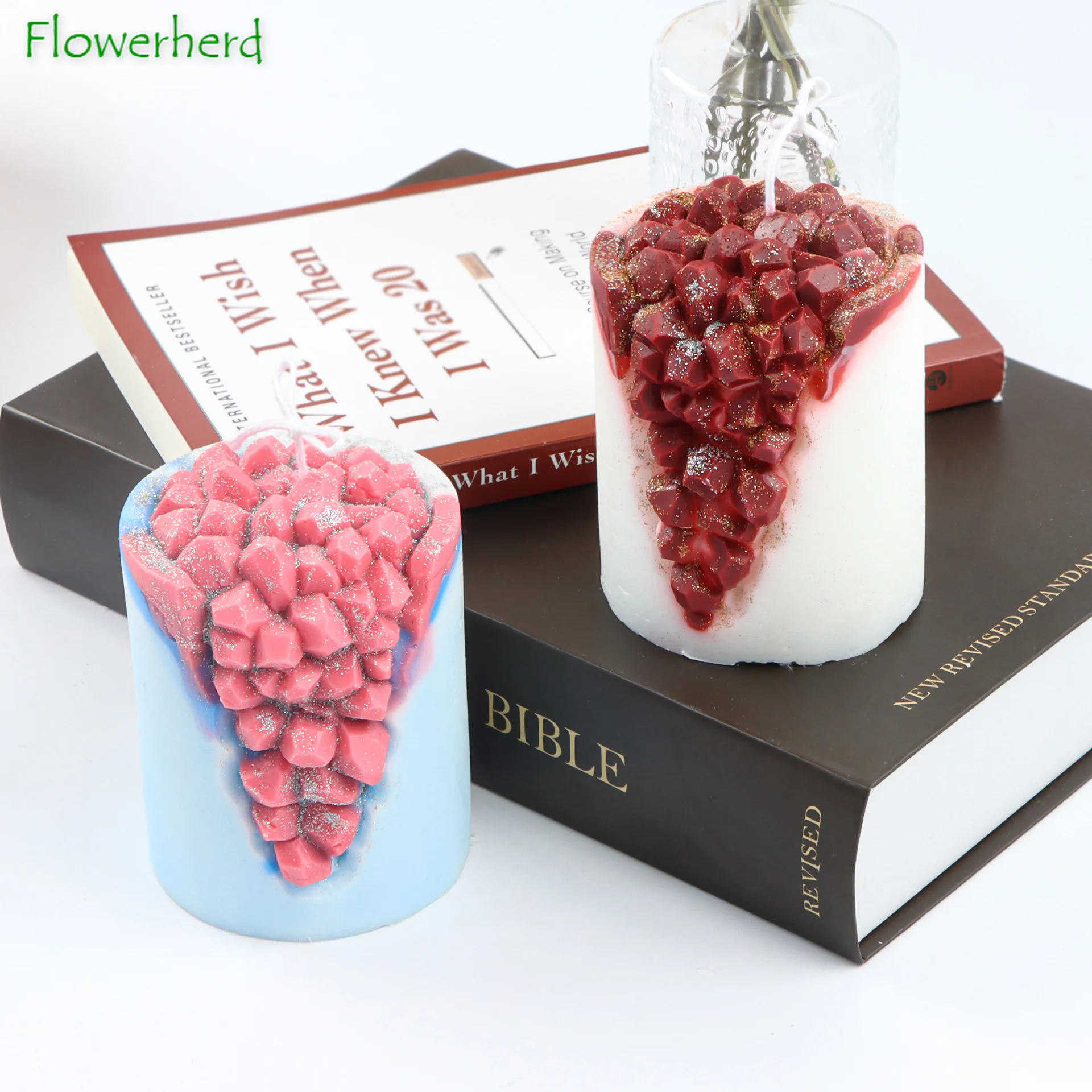 

Diamond Column Aromatherapy Candle Mold Diy Colorful Diamond Cup Candle Silicone Mold Plaster Decorative Ornaments