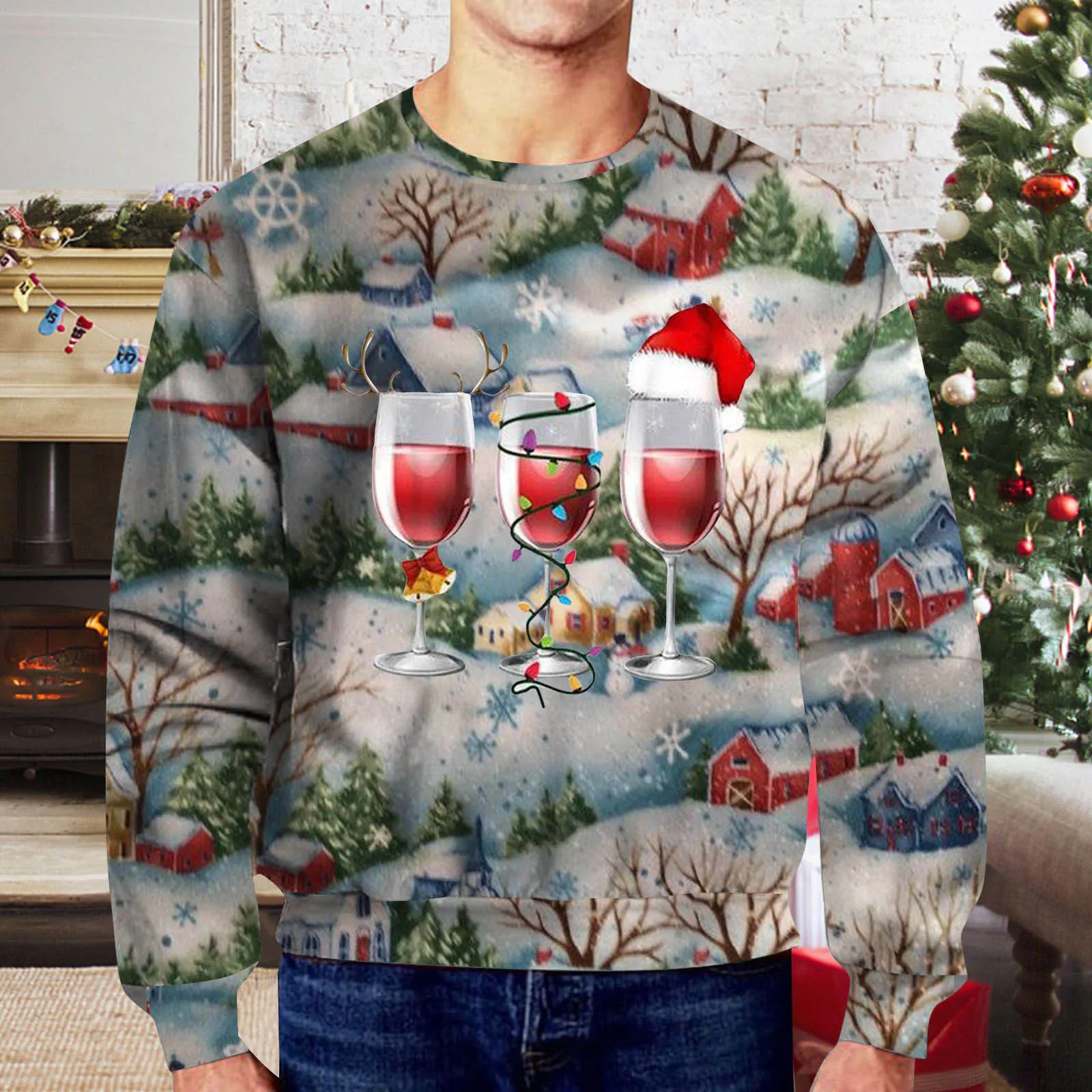 

Мужские рождественские пуловеры, джемпер, Забавный свитшот, пуловер Гадкий Рождество, Повседневная Толстовка с капюшоном, винные очки, тематические толстовки с 3D-принтом