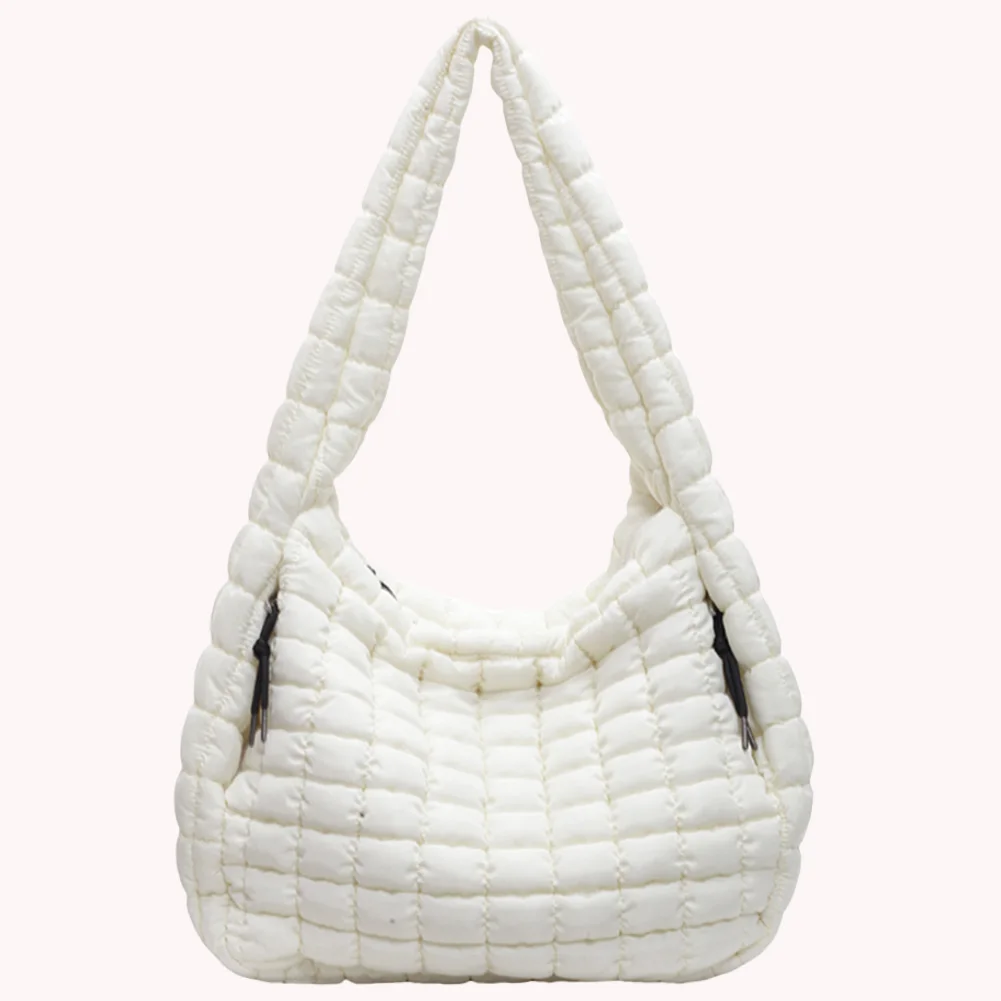 Стеганая сумка через плечо легкая сумка-тоут-пуховик большая мягкая пышная для