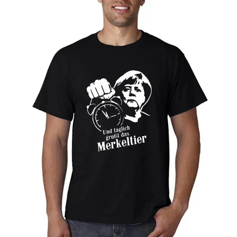 

Und taglich das Merkeltier Angela Merkel Politsatire Spruche T-Shirt Hot Sale Men T Shirt Fashion