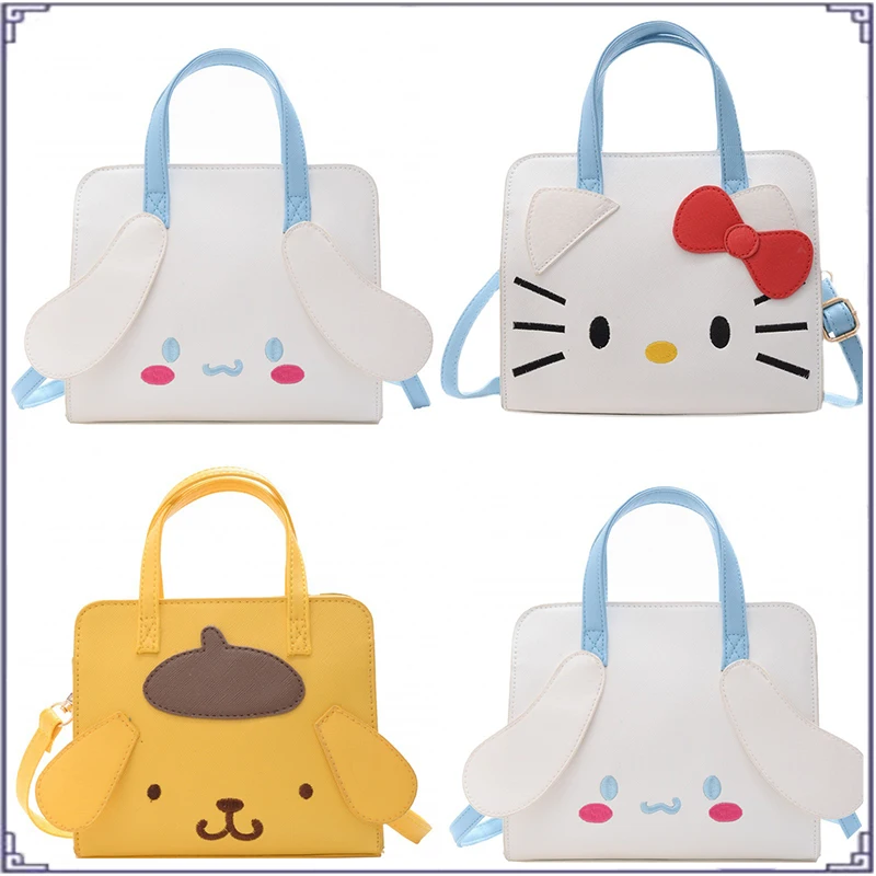 

Anime Kawaii Sanried Cinnamoroll Kittys My Melody Pompom Purins Portable Crossbody Shoulder Bag Kids Birthday Christmas Gift