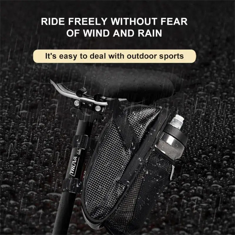 

Cycling Rear Seat Bag 1.5l Wear-resistant Reflective Strip Waterproof Oblique Angl Cycling Equipment Water Bottle Bag Polyester