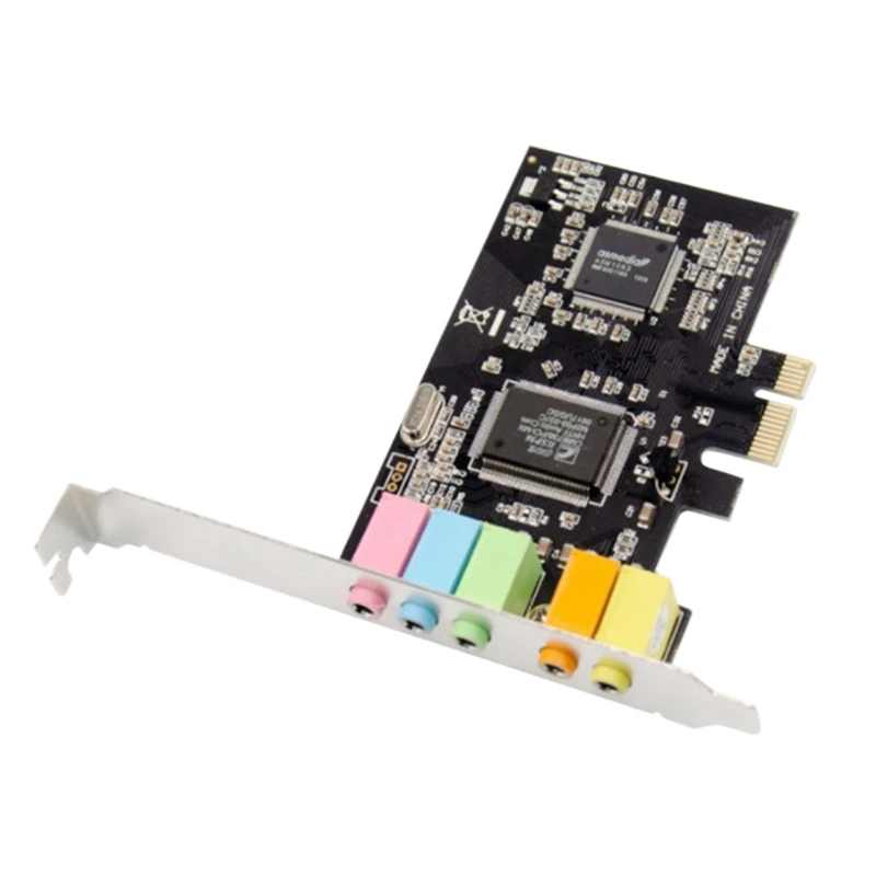 

Pcie Sound Card PCI-E X1 CMI8738 Chip 64 Bit Sound Card Stereo 5.1 Channel Desktop Built-In Sound Card For PC