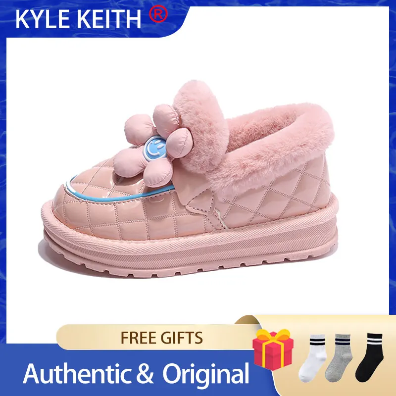 Kids Girls Shoes Winter Fur Snow Boots Princess Warm Cotton Shoes Fashion Girls Dress Chaussures Plates Fille Loafers