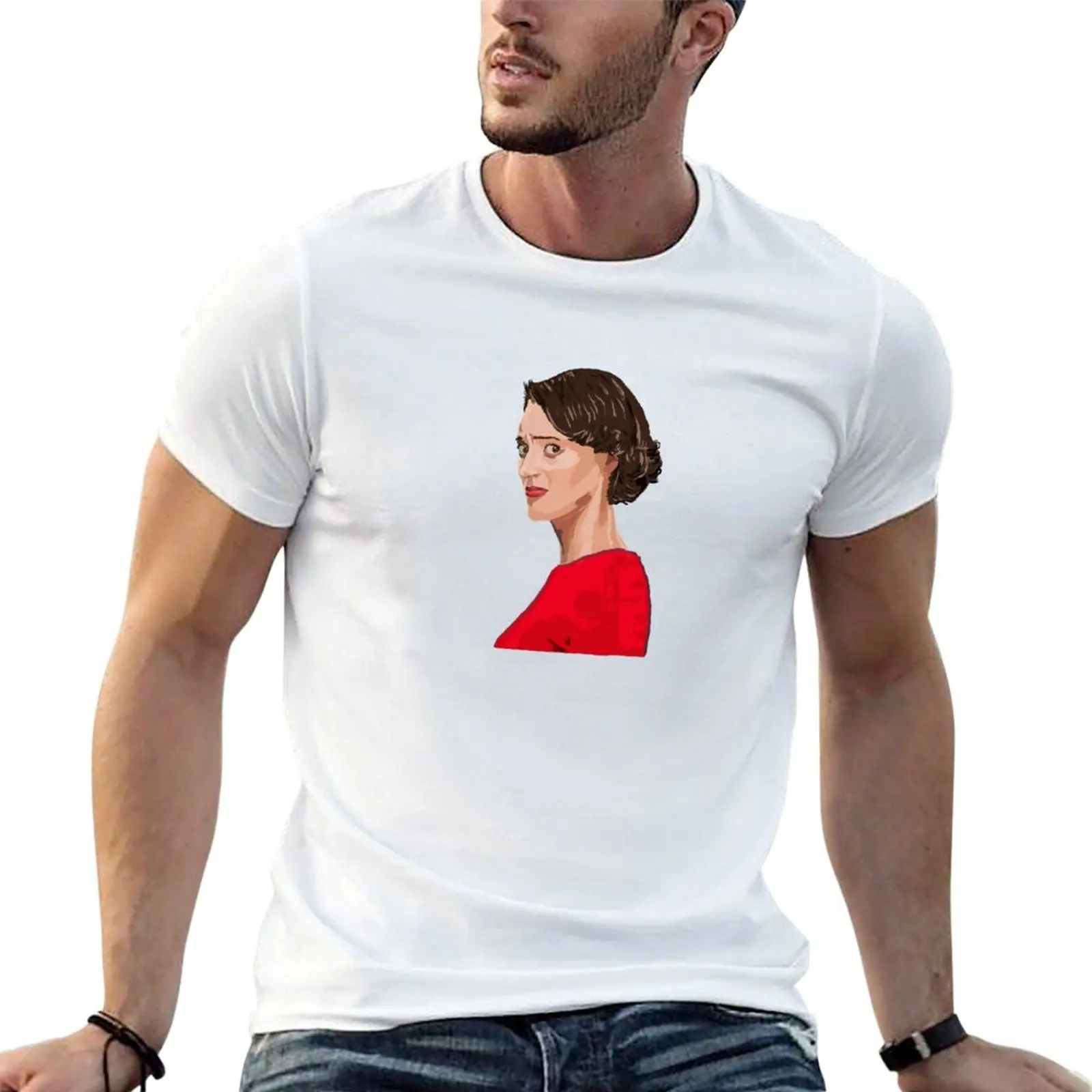 Фото Футболка Fleabag BBC Digital Art Drawing Fanart, прочная повседневная рабочая футболка №1