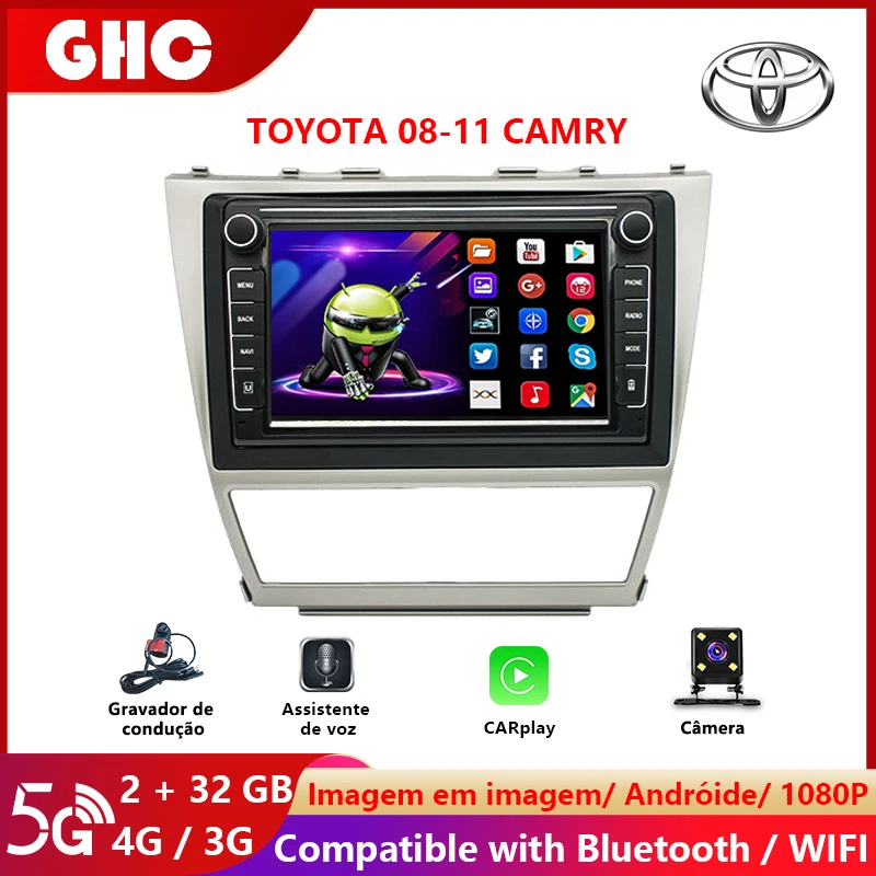 

8 Inch 2 Din Android Multimedia Player for Toyota Camry 2008-2011 Car Radio GPS Navigation Carplay HD Stereo Video With Screen