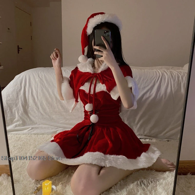 2025 кролик для девочек Рождество леди Санта-Клаус карнавальный костюм зимняя