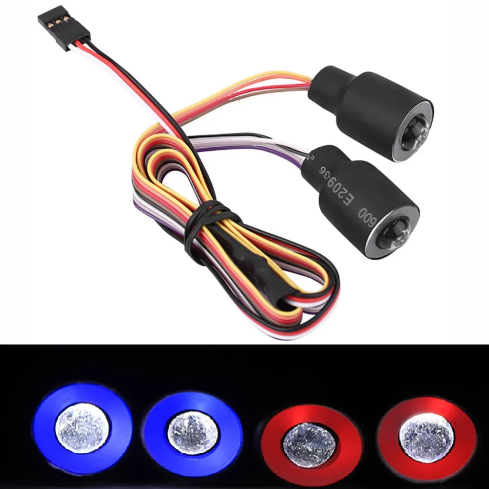 

RC Car Modes17MM LED Lights Headlight for 1/10 RC Crawler Car Axial SCX10 90046 D90 Universal Lamp Wrangler Body Shell