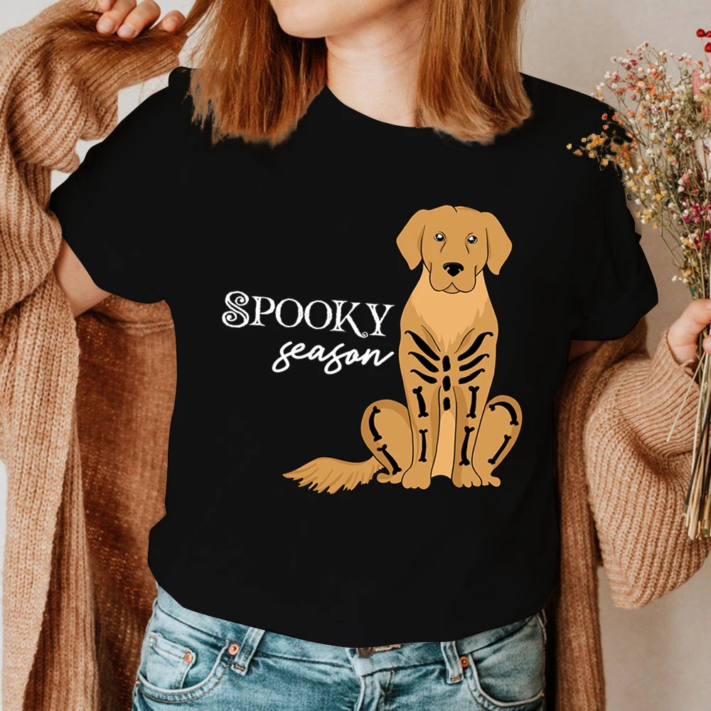 

Женская одежда с принтом «Золотая собака», Повседневная Удобная Женская одежда для Хэллоуина, Летняя женская одежда