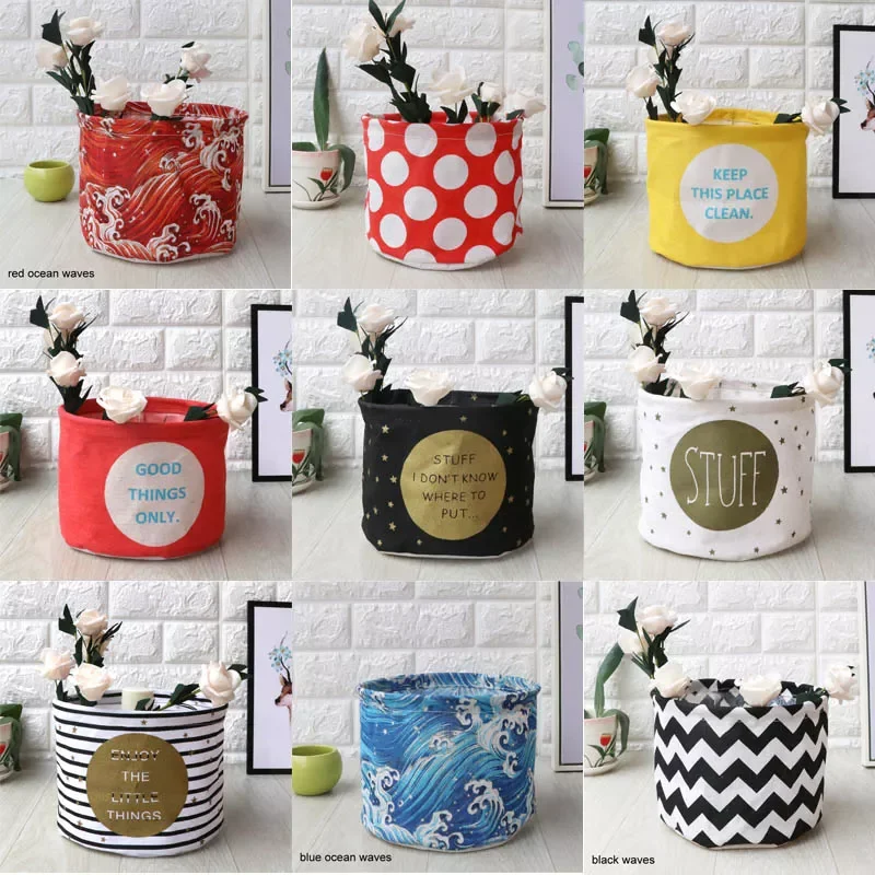 

Dirty Clothes Sundries Bag Cotton Linen Storage Basket Laundry Basket toy Storage Household Barrel