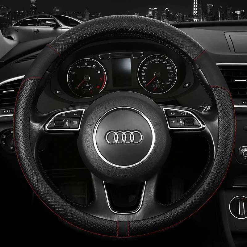 

Универсальный Дышащий Нескользящий Чехол На Руль Автомобиля Из Искусственной Кожи Подходит Для Диаметра 38 См/15 Дюймов Для В...