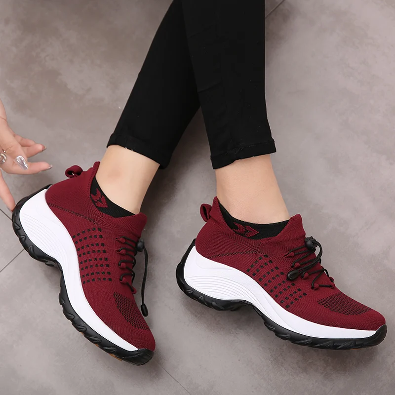 Tenis De Mujer Casual Walking Shoes for Women Lightweight Shake Shoes Thick Bottom Increasing Height Sports Footwears Breathable