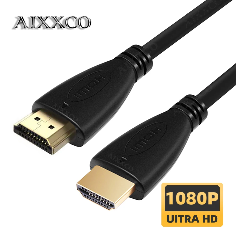 AIXXCO 0.5M 1.5M 1M 2M 3M 5M 10M 15M Gold Plated HDMI Cable 1.4 1080p 3D video cables for HDTV Splitter Switcher