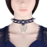 wangaiyao2022 new fashion non mainstream exaggerated pointed rivets pendant pendant pendant sexy hot girl rock collar necklace