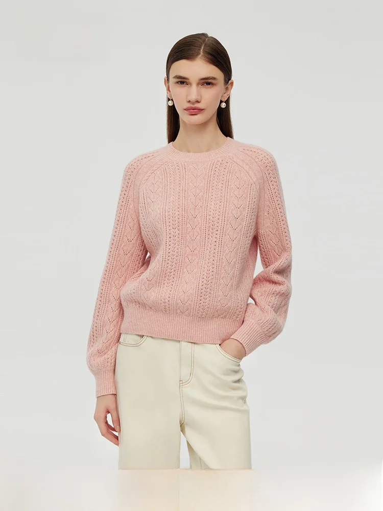 Женский свитер Golia осень и зима 2024 новый маленький вязаный крючком шерстяной топ