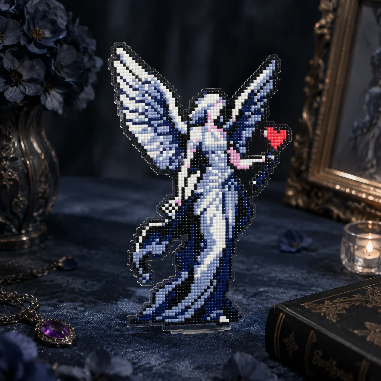 Фото Подставка Foreveryoung Love Goddess Angel Diamond, 14,4×22,9 см, квадратные стразы из смолы, акриловый декор для стола №1