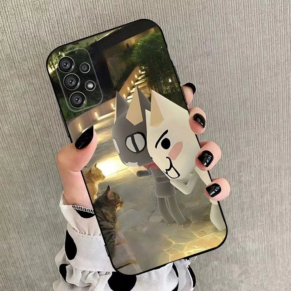 Чехол для телефона INS Cute Toro I-Inoue Cat Samsung Galaxy A20 A21s A22 A31 A32 A52 A53 A72 73 A80 A91 Мягкий черный