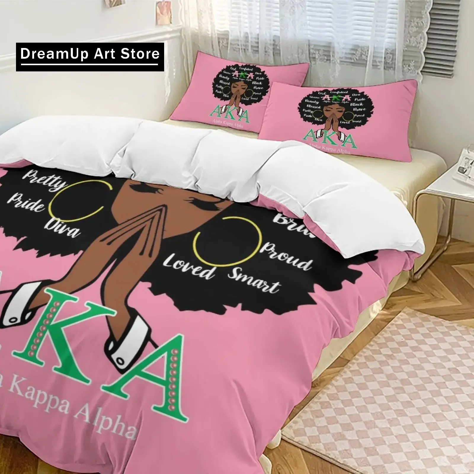 Фото Alpha Sorority Kappa Alpha AKA Bedding Set Boys Girls Twin Queen Size Duvet Cover Pillowcase Bed Kids Adult Home Textileextile №2