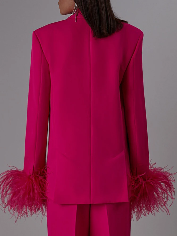 DEAT Элегантный комплект из 2 предметов блейзер с лацканами на одной пуговице и