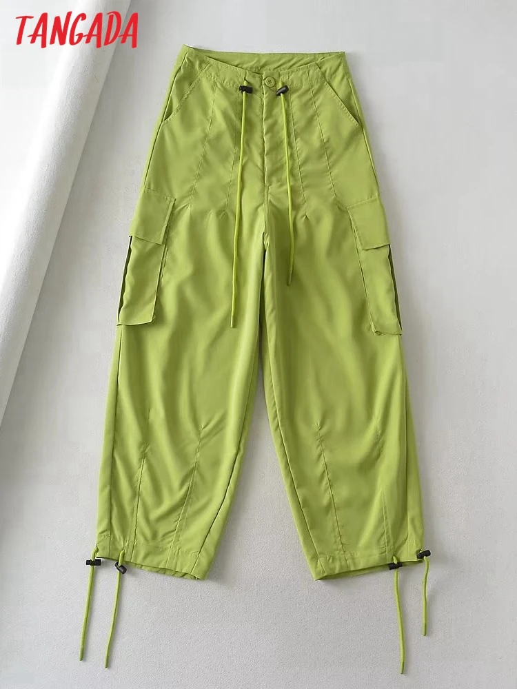 

Tangada 2022 Japan Style Women Loose Pants Cargo Adjust Waist Pants Trousers Joggers Female Sweatpants TM36