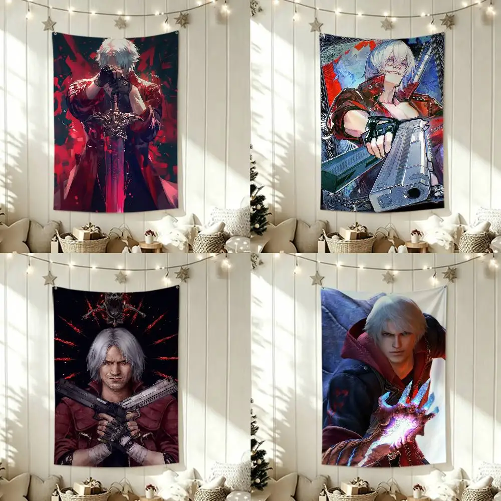 Фото Забавные флаги D-Devil M-May C-Cry 5 Dante DMC для спален, предметы домашнего декора, украшения для улицы, декор для гаража, флаги №1