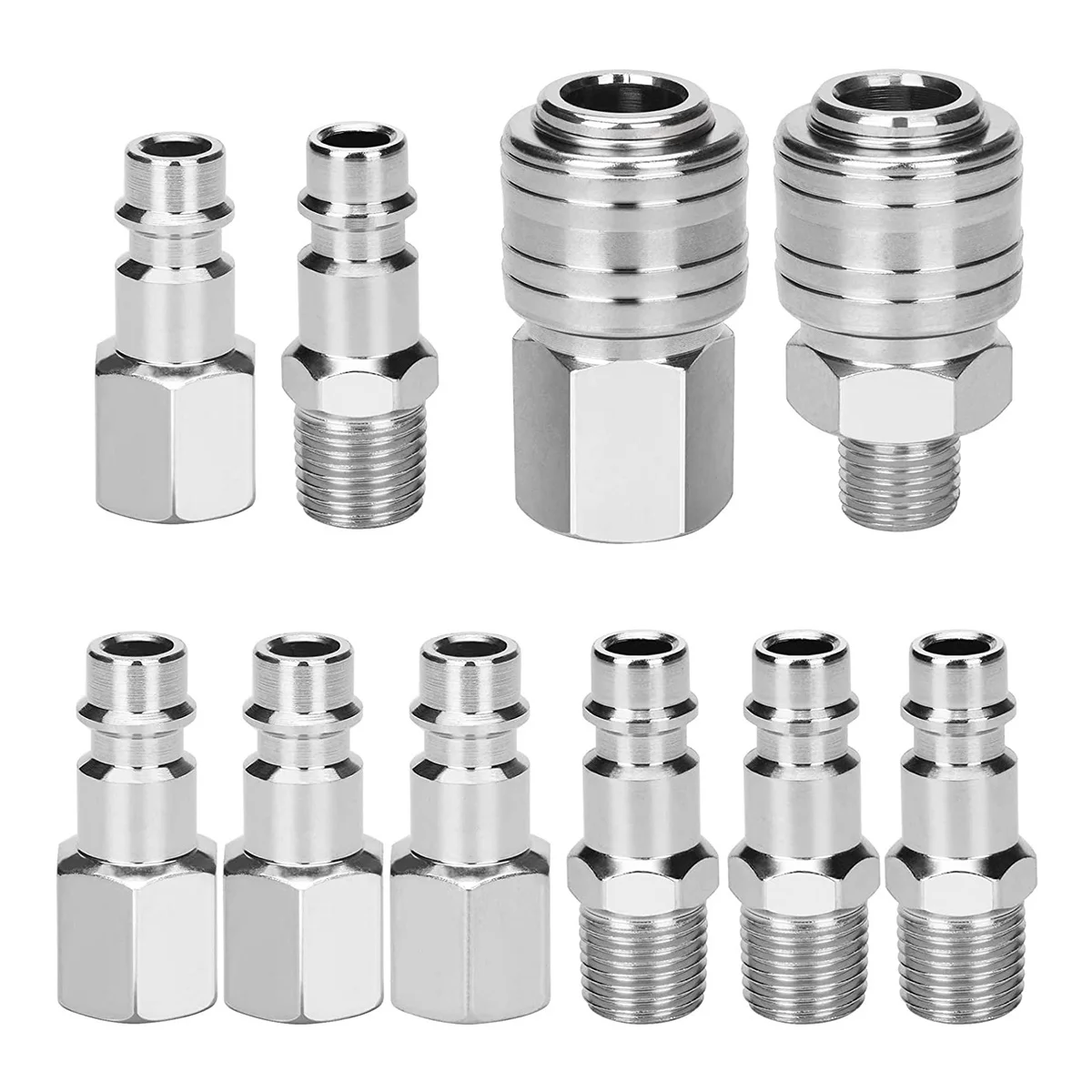 

10Pcs Pneumatic Quick Connector 1/4 Inch BSP Male Female Air Coupler Air Line Hose Compressor Accessories