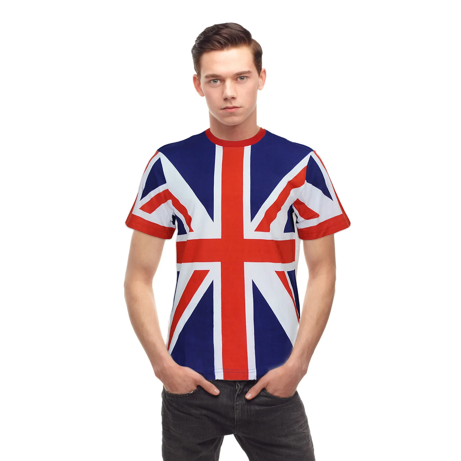 

Футболка с изображением королевы юбилей, футболки с изображением Великобритании, футболки из дышащего хлопка с круглым вырезом, одежда для ...