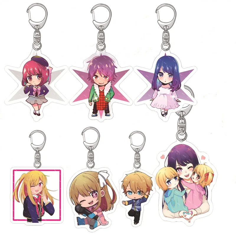 

6 CM Oshi No Ko Keychain Cartoon Figure Hoshino Ai Sarina Kurokawa Akane Arcylic Key Chain Bag Pendant Ornament Jewelry