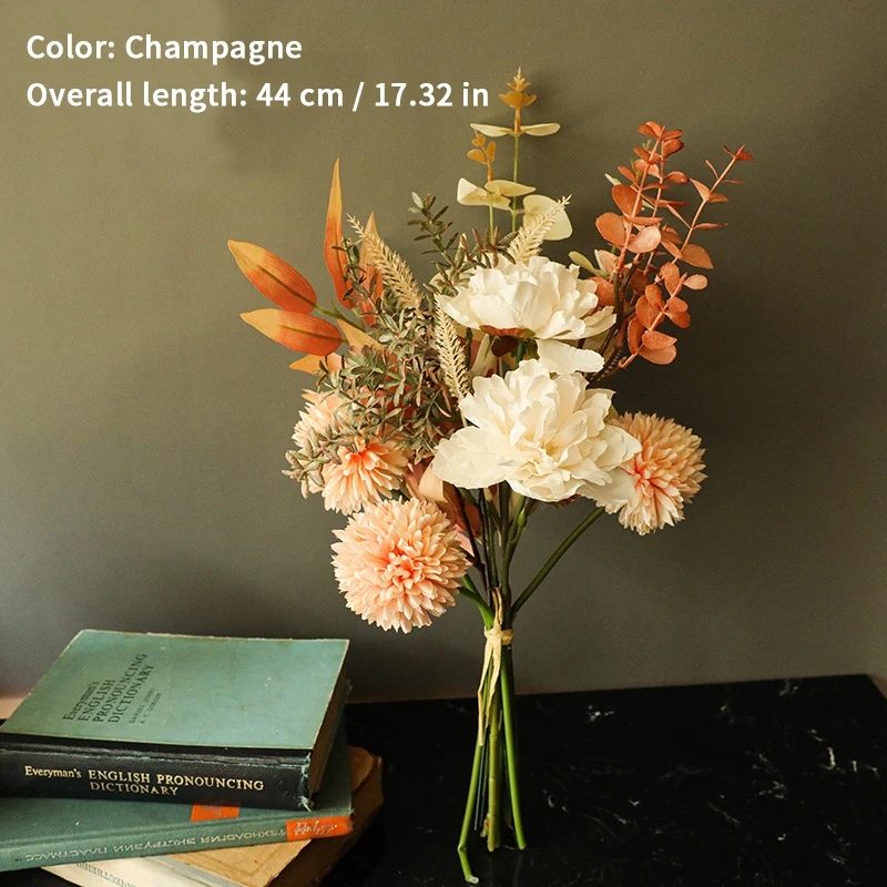 Искусственные цветы шелковые пион одуванчик