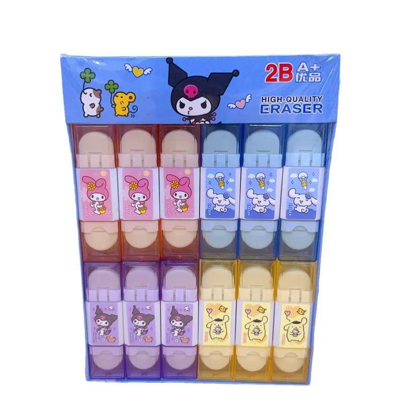 Двусторонний ластик Sanrio 48 шт. милый мультяшный детский карандаш канцелярские