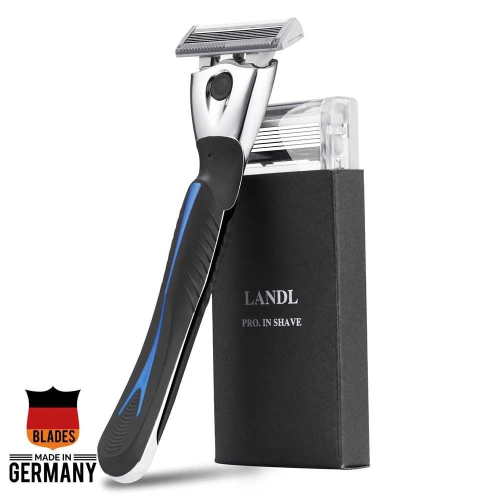 

6X Blades Man Manual Great Shaving Razor Set 1pc Handle, 4pc 6Blades Cartridges
