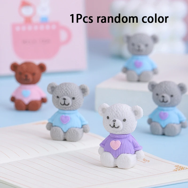 

1 шт. Симпатичный ластик в виде медведей, креативный ученический ластик для письма, дизайнерский альбом, канцелярские принадлежности, детские подарки