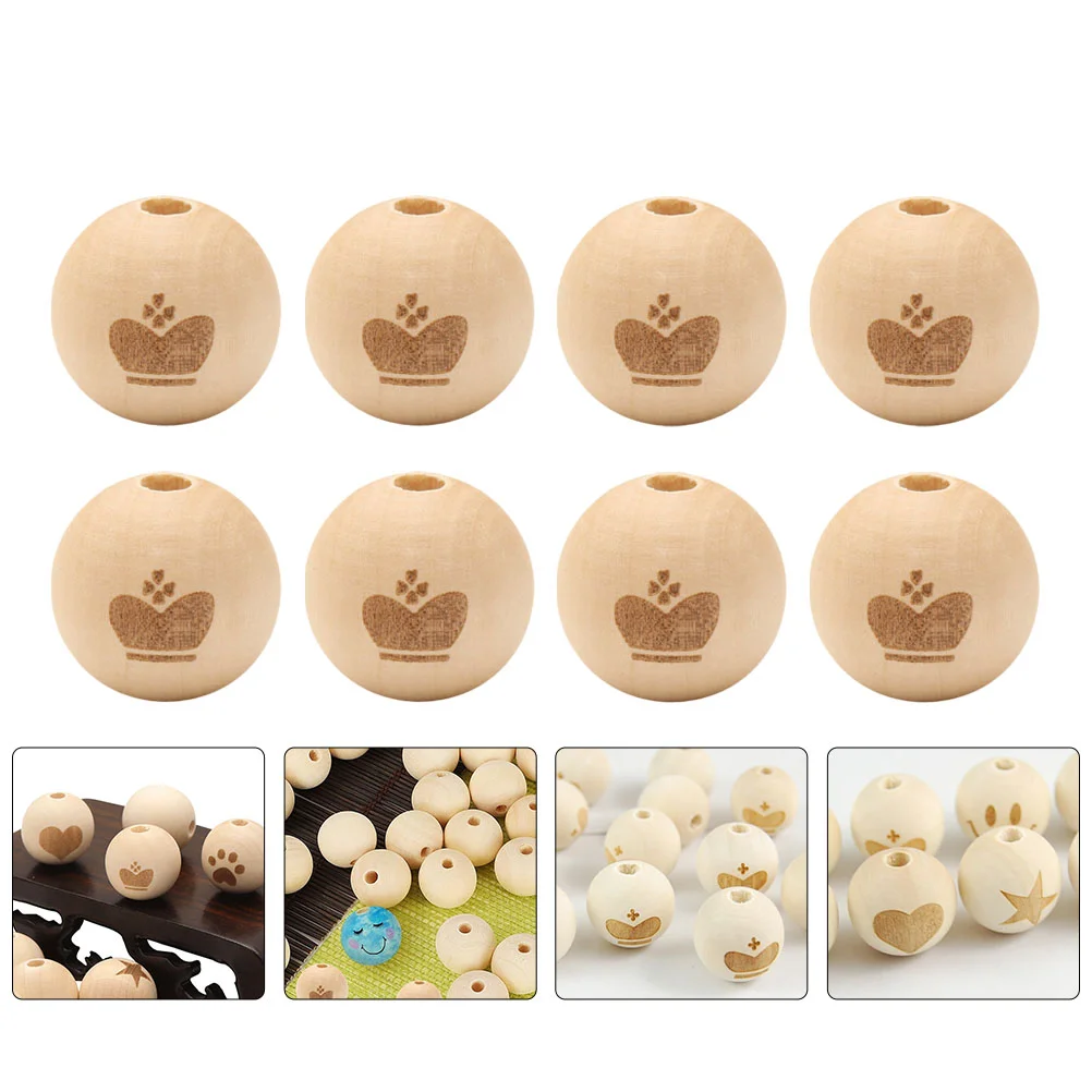 50 шт. цветные деревянные бусины шарики для поделок изготовления ювелирных