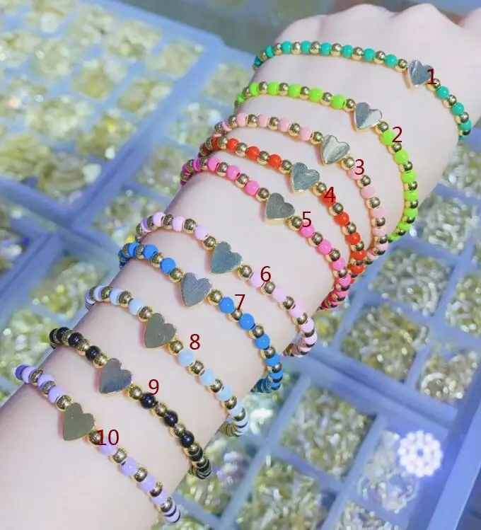 

Женский браслет с эмалью, браслет в форме сердца с эмалированными бусинами, Ювелирное Украшение в стиле бохо, fs4s, 2022