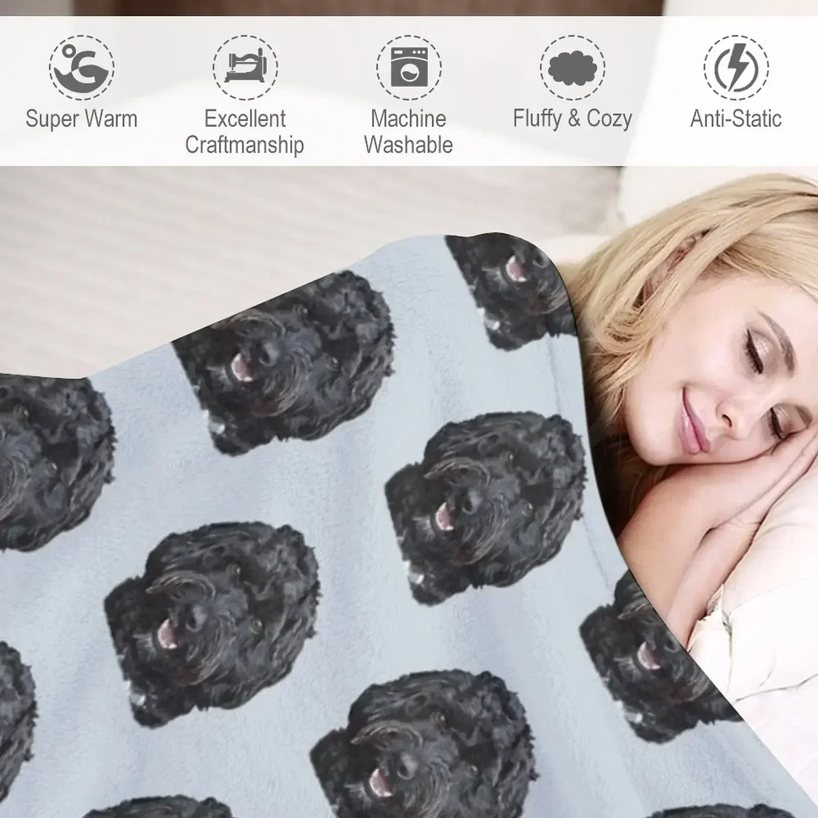 Черное одеяло для собак Doodle/Cockapoo летние одеяла спального мешка диванные