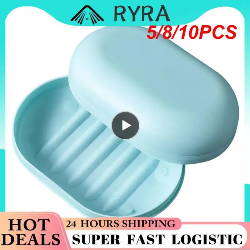 

5/8/10PCS Toilet Cute Storage Soap Rack Thick Soap Soap Box Delicate Creative Portable Soap Box Bathroom Products 11.2×7.5×3.8cm