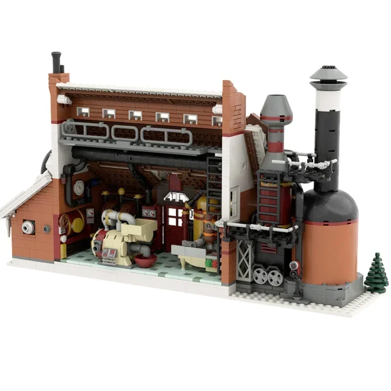 Модель уличного вида Moc строительные блоки технологические для зимней деревни