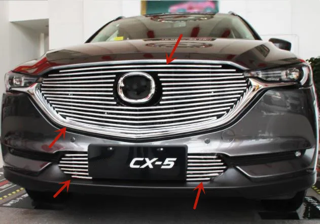 

For Mazda CX-5 2017-2020 aluminum alloy front bumper grille air intake grille Insect protection car styling