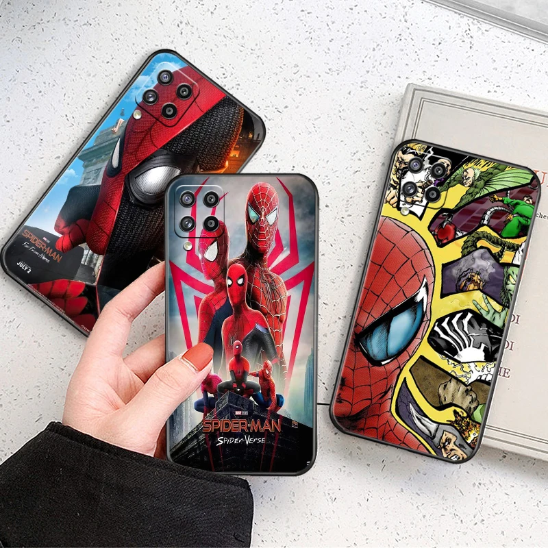 

Spiderman Iron Man Venom For Samsung Galaxy A22 A22 5G Phone Case TPU Full Protection Liquid Silicon Shell Soft Cover Coque